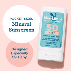 Blue Lizard Baby Mineral Sunscreen Stick for Face and Body - SPF 50+ - 0.5 oz