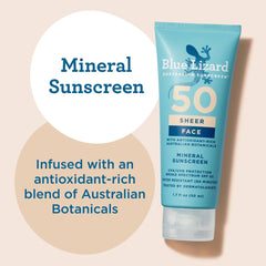 Blue Lizard Sheer Face Mineral Sunscreen Lotion - SPF 50 - 1.7 fl oz: No Fragrance Added, Paraben-Free, Mineral-Based, Vegan