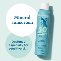 Blue Lizard Sensitive Mineral Sunscreen Spray - SPF 50+ - 5 oz: Whole Body, No Fragrance Added, Hypoallergenic