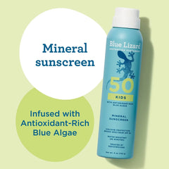 Blue Lizard Kids' Mineral Sunscreen Spray - SPF 50+ - 5 oz: Paraben-Free, Vegan, Whole Body, Contains Zinc Oxide