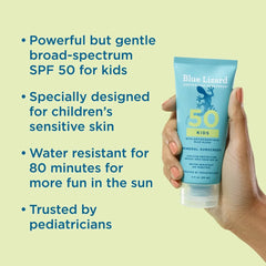 Blue Lizard Kids' Sunscreen Lotion - SPF 50 - 3 fl oz: Whole Body, Paraben-Free, Vegan, Contains Zinc Oxide